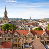Oxford viewed from St Mary the Virgin Church. England